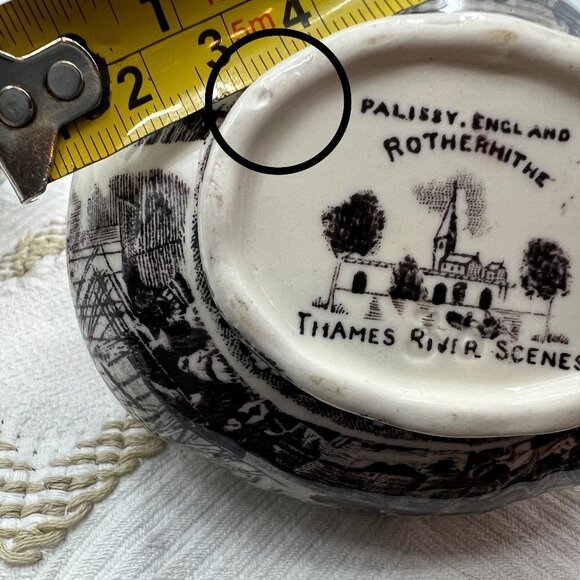 Thames River Scenes by Palissy Pottery Sugar bowl and creamer. Made in England - Picture 15 of 15